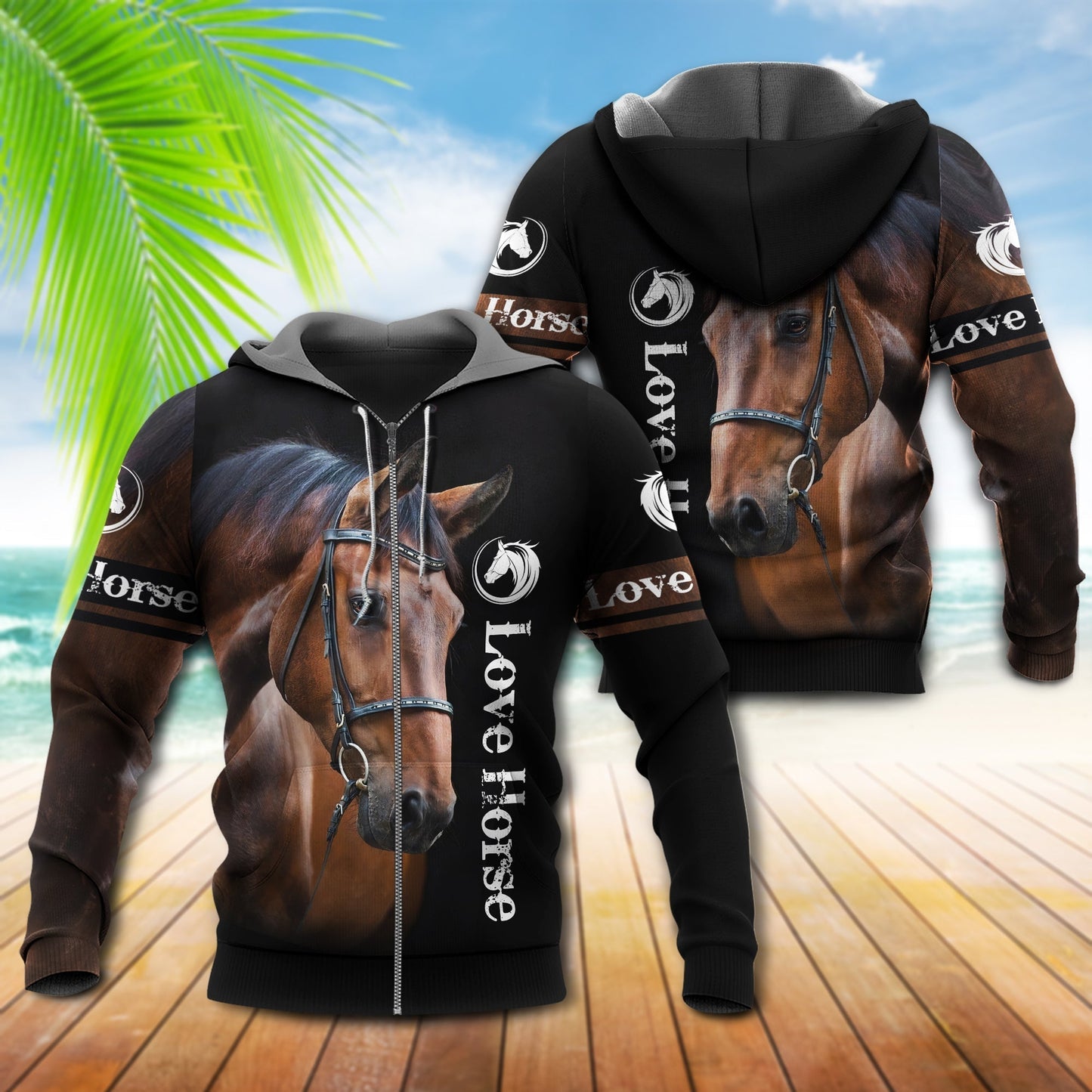 Strong Brown Horse Love Hoodie For Ranch Style Adventures Daily Wear And Thoughtful Gifts