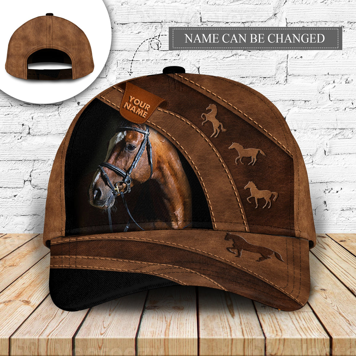 Horse Lover Leather Personalized Classic Cap For Travel Holidays Parties And Relaxed Casual Styling