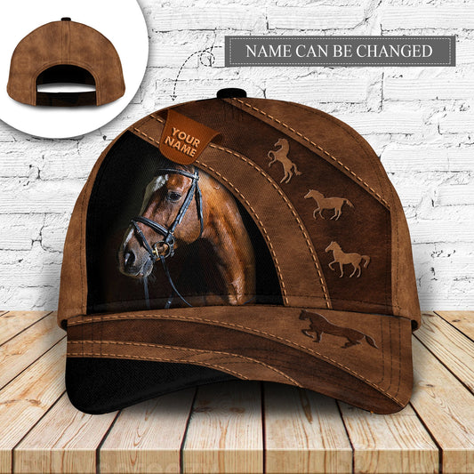 Horse Lover Leather Personalized Classic Cap For Travel Holidays Parties And Relaxed Casual Styling