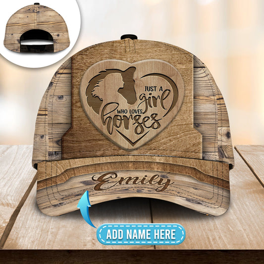 Horse Lover Girl Wood Personalized Classic Cap For Vacation Style Outdoor Activities And Daily Comfort