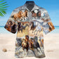 Horse Running Hawaiian Shirt For Coastal Travel, Casual Events, And Comfortable Summer Wear