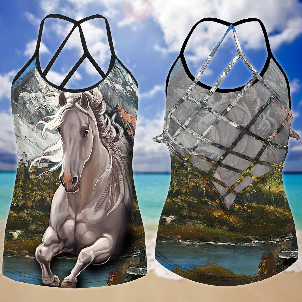 Horses Love And Life Hollow Tank Top For Fitness Activities And Relaxed Style
