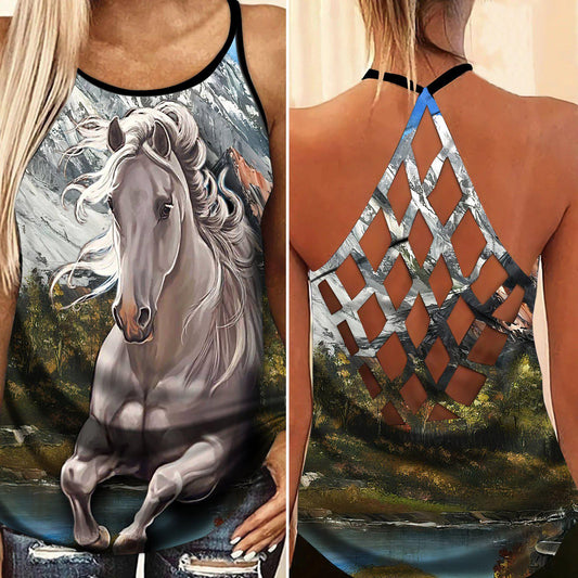 Horses Love And Life Hollow Tank Top For Fitness Activities And Relaxed Style