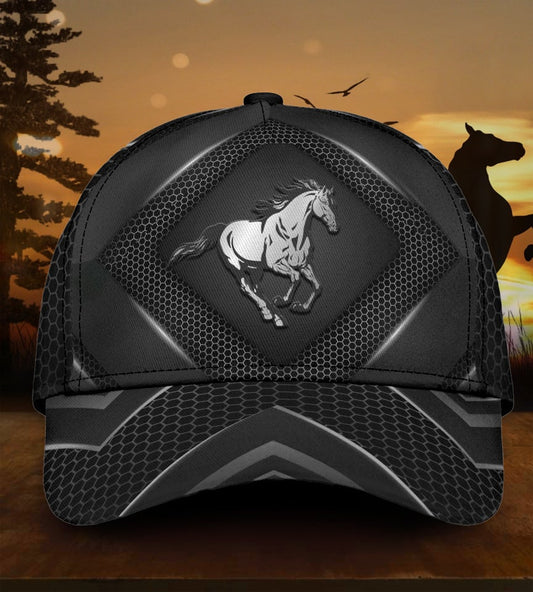 Horse Carbon Modern Equestrian Classic Cap For Travel Adventures Weekend Wear And Casual Style