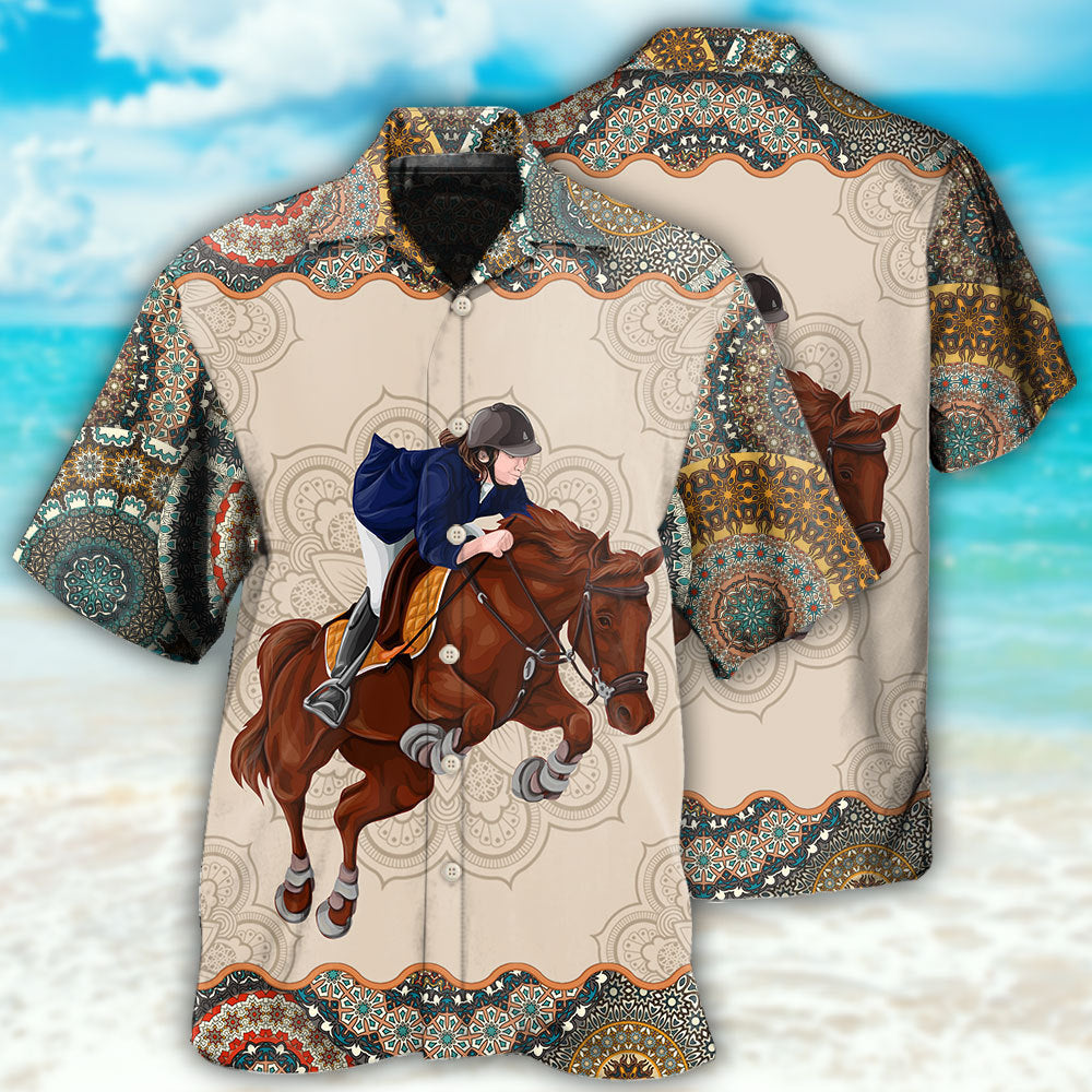 Horse Horseback Riding Hawaiian Shirt For Summer Vacation And Beach Travel