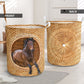 Horse Bamboo Wave Style Laundry Basket For Room Home Organizer