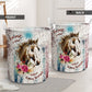 Horse Grunge Wood Laundry Basket For Room Home Organizer