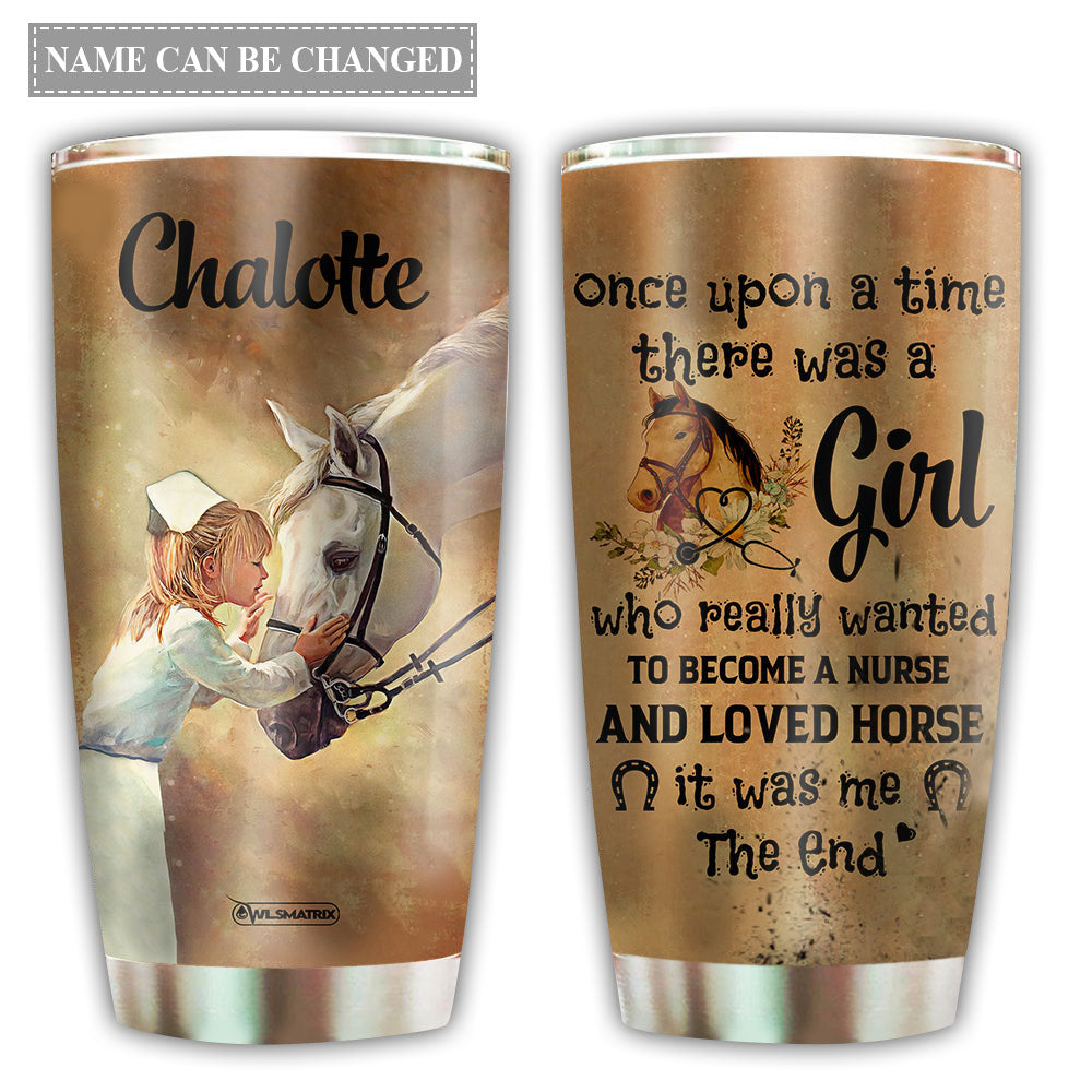 Horse Loved Nurse Personalized 20 Oz Tumbler For Coffee Travel And Daily Drinks