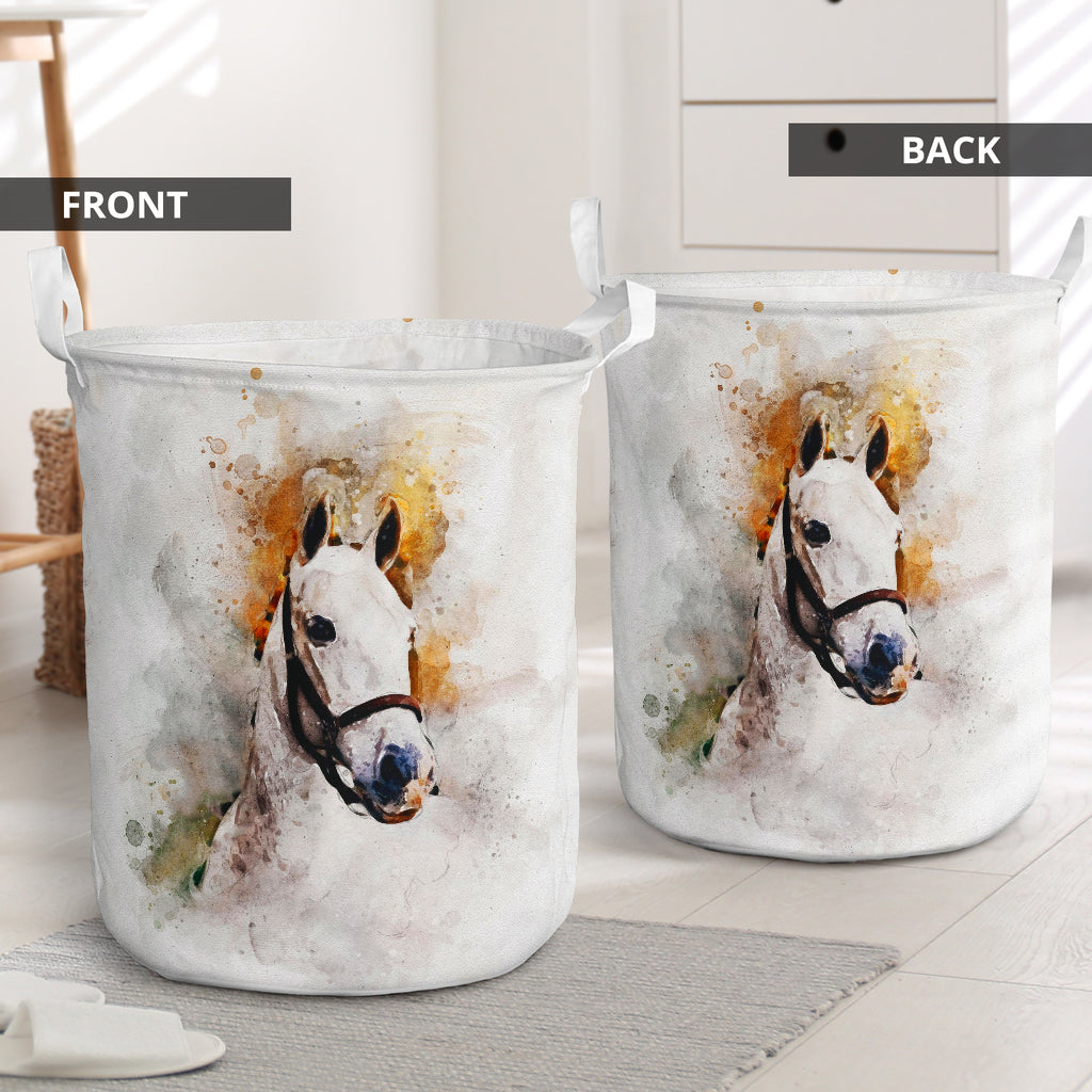 Horse Portrait Pretty Style Laundry Basket For Room Home Organizer