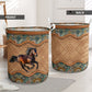 Horse Rattan Mandala Type Laundry Basket For Room Home Organizer