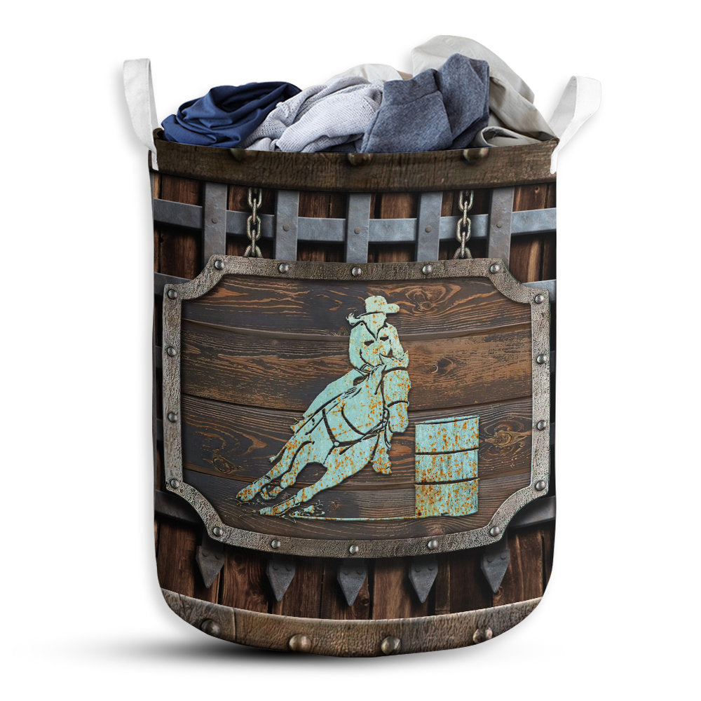 Small Size Horse Riding Vintage Style Laundry Basket For Bathroom Bedroom Storage