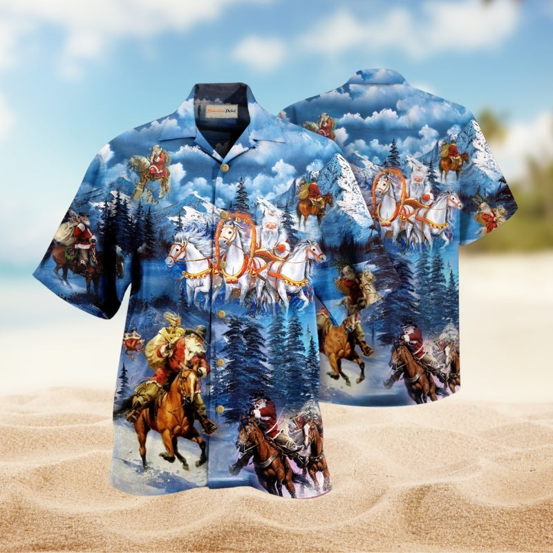 Santa Christmas Hawaiian Shirt For Tropical Holidays, Outdoor Gatherings, And Everyday Comfort