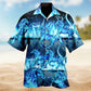 Horses Burning Blue Hawaiian Shirt For Beach Days, Summer Outings, And Thoughtful Gift Giving