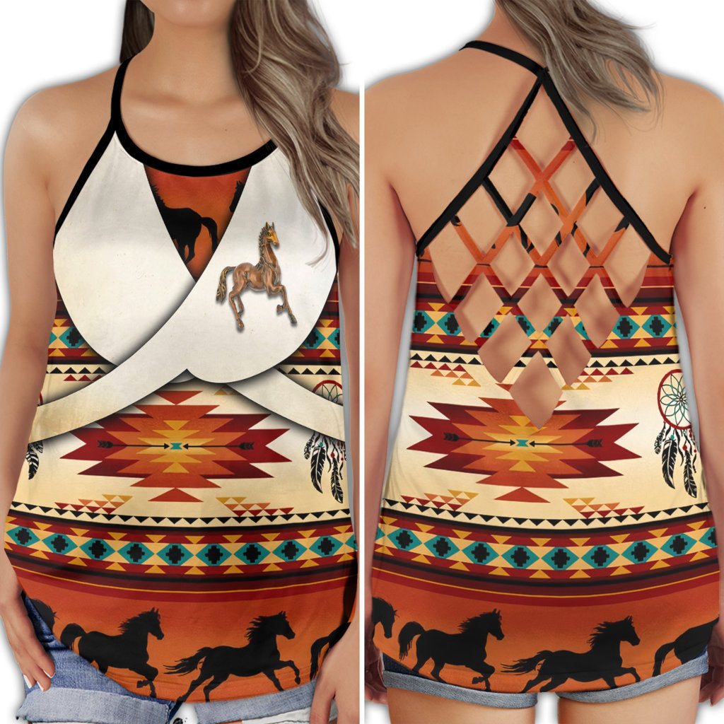 Horse Love And Life Fast Run Hollow Tank Top For Yoga Workouts And Casual Wear