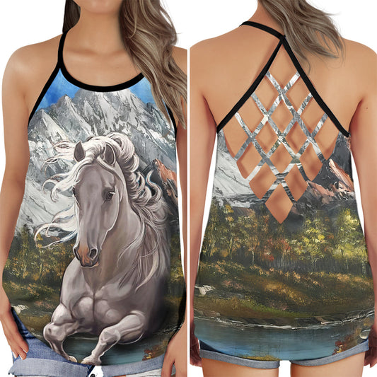 Horse Colorful Life Energy Hollow Tank Top For Yoga Workouts And Casual Wear