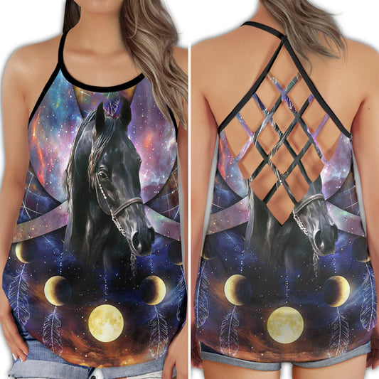 Horse Under Starry Sky Dream Hollow Tank Top For Yoga Workouts And Casual Wear