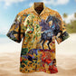 Horses Creative Pattern Hawaiian Shirt For Tropical Holidays, Outdoor Gatherings, And Everyday Comfort