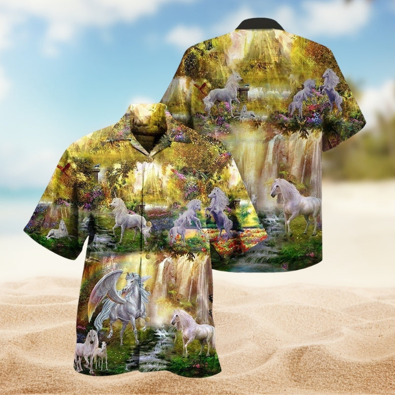 Horses Paradise Hawaiian Shirt For Island Vacations, Resort Wear, And Relaxed Seasonal Style