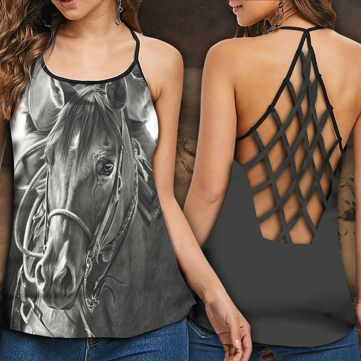 Horse Love And Life Dark Hollow Tank Top For Workouts Festivals And Bold Style