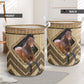 Horse Wicker Texture Hole Laundry Basket For Room Home Organizer