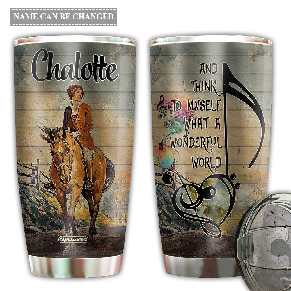 Horse Wonderful World With Horse Personalized 20 Oz Tumbler For Coffee Travel And Daily Drinks