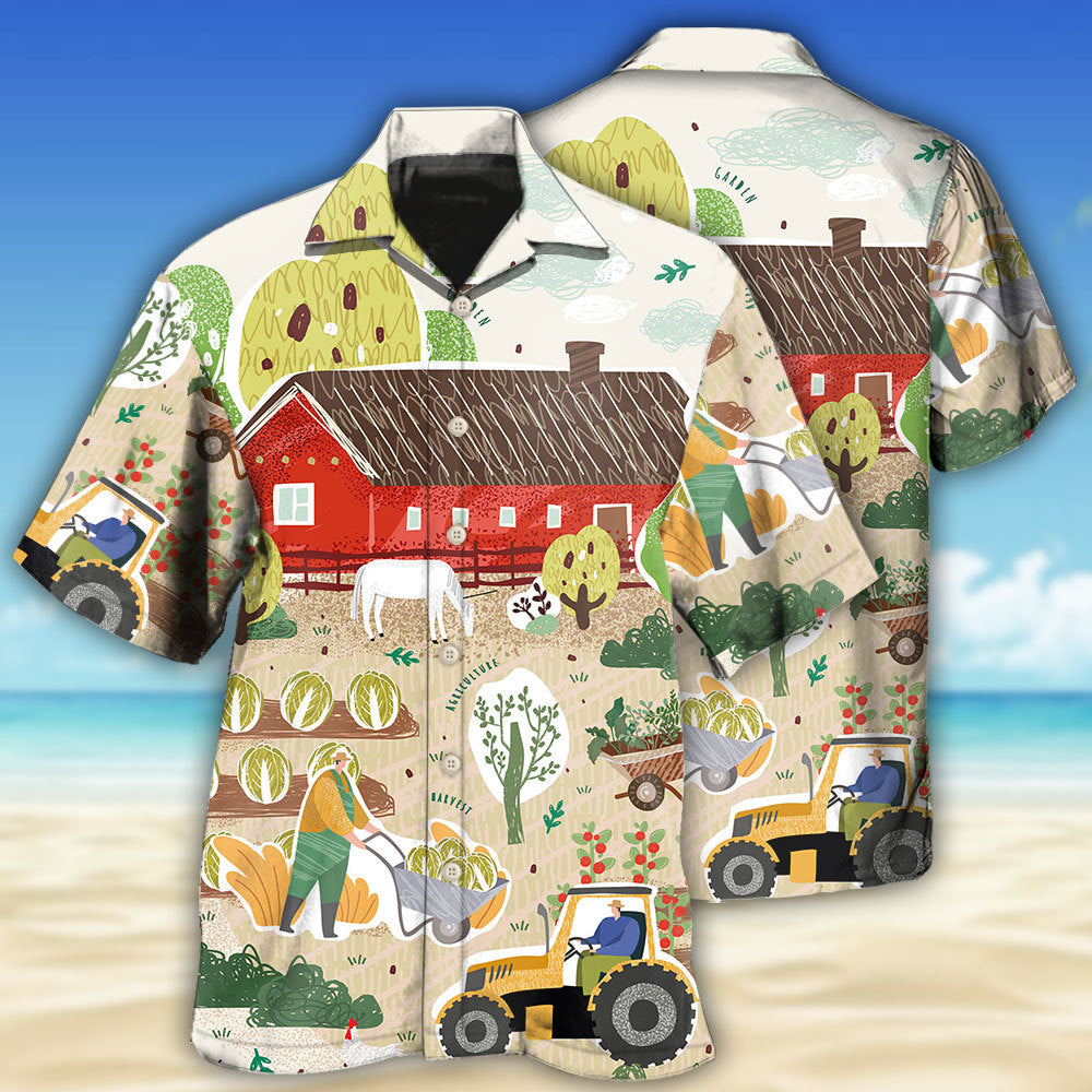 Artistic Gardening Hawaiian Shirt With All Over Print For Resort Travel Summer Outings And Casual Gatherings