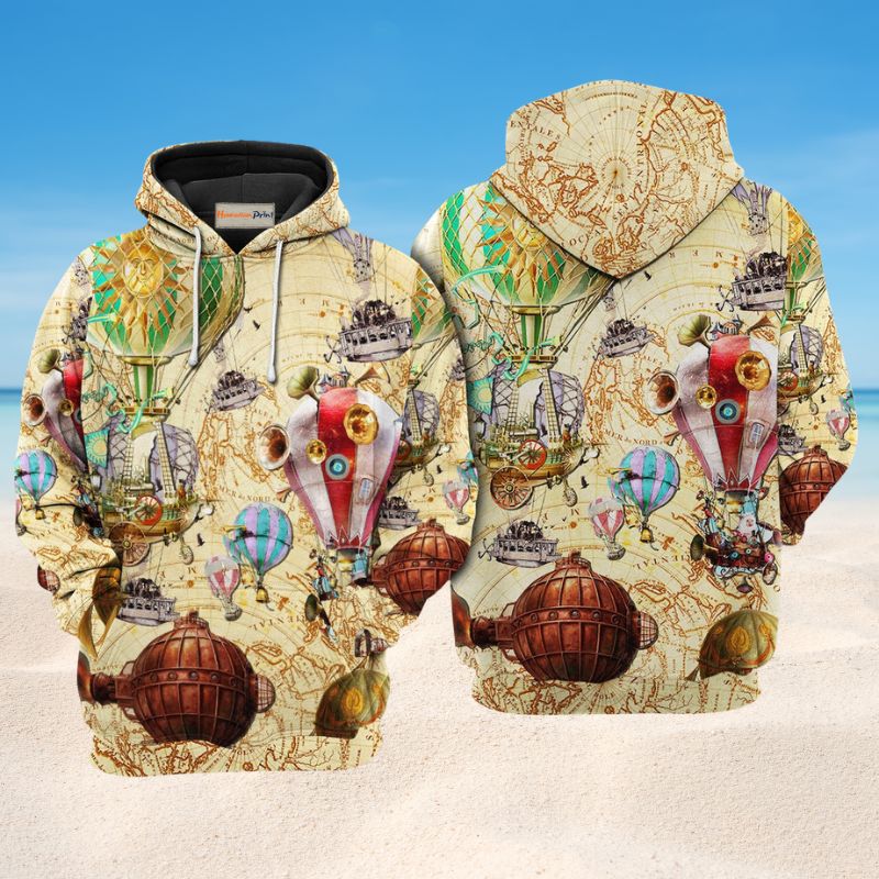 Hot Air Balloon Fly High Hoodie For Comfortable Daily Outfits Holidays And Casual Wear