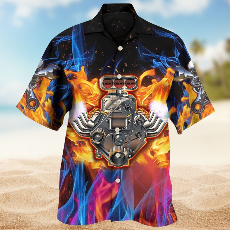 Classic Hot Rod Hawaiian Shirt For Automotive Enthusiasts, Coastal Trips, And Casual Warm Weather Style