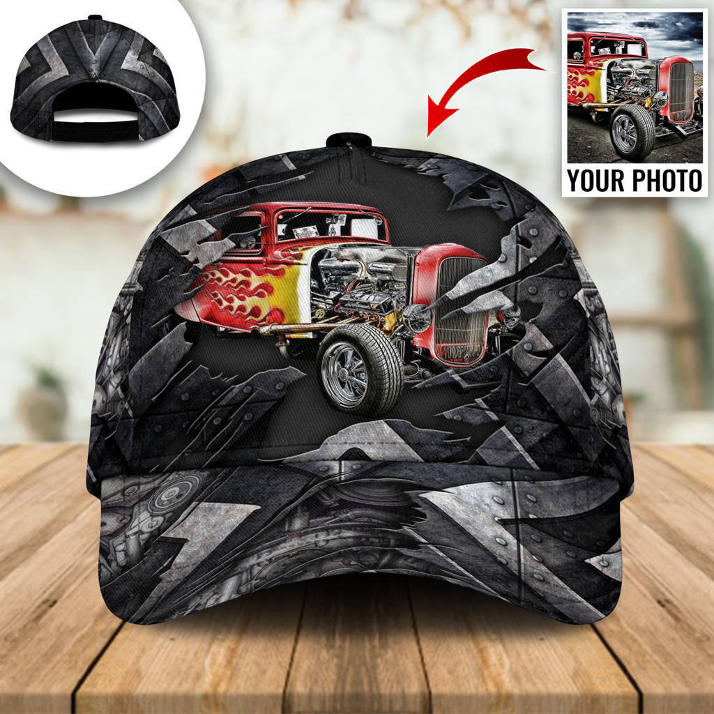 Hot Rod Custom Photo Personalized Classic Cap For Summer Activities Vacations And Comfortable Daily Wear
