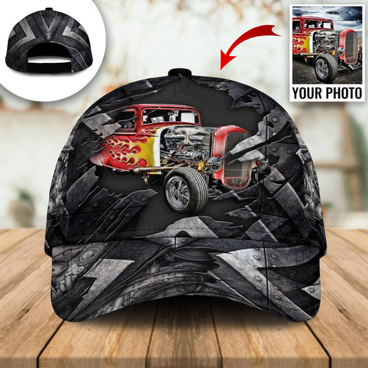 Hot Rod Custom Photo Personalized Classic Cap For Summer Activities Vacations And Comfortable Daily Wear