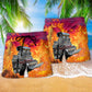 Hot Rod Fire Power Beach Shorts Print Detail For Thoughtful Gift Giving