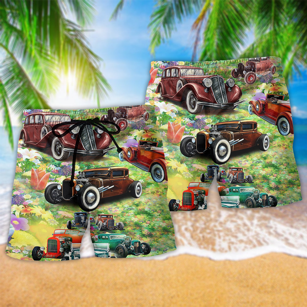 Hot Rod Too For Boring Cars Beach Shorts Pattern View For Weekend Trips And Outdoor Activities