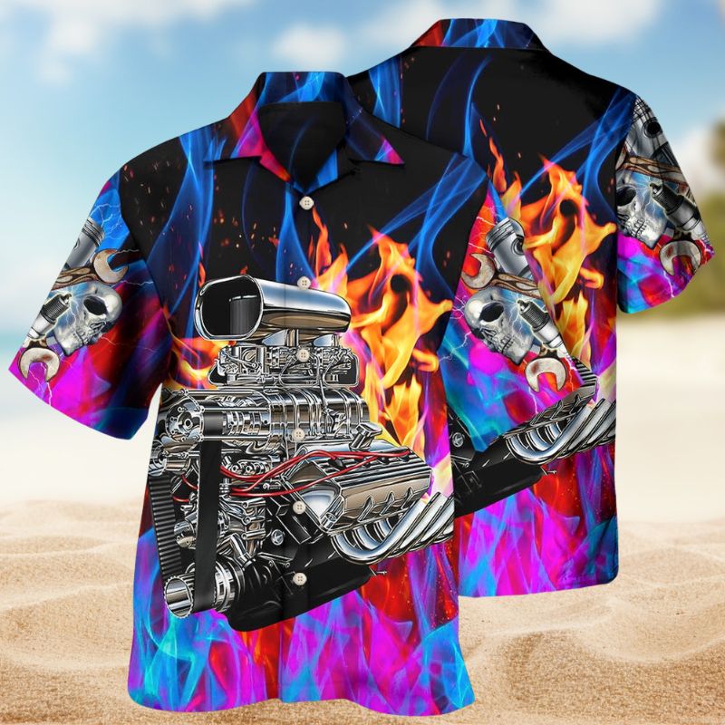 Hot Rod Hawaiian Shirt For Automotive Enthusiasts, Coastal Trips, And Casual Warm Weather Style