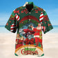 Festive Hot Rod Christmas Hawaiian Shirt For Island Vacations, Resort Wear, And Relaxed Seasonal Style