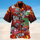 Festive Hot Rod Christmas Hawaiian Shirt For Beach Days, Summer Outings, And Thoughtful Gift Giving
