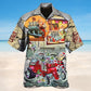 Festive Hot Rod Christmas Hawaiian Shirt For Tropical Holidays, Outdoor Gatherings, And Everyday Comfort