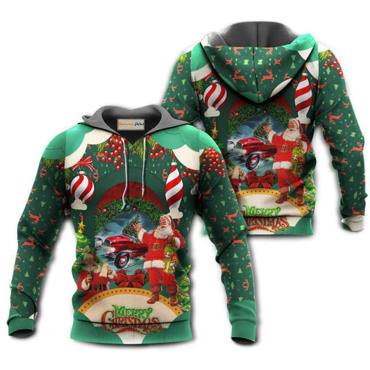 Hot Rod Christmas Hoodie For Winter Adventures Family Gatherings And Festive Everyday Style