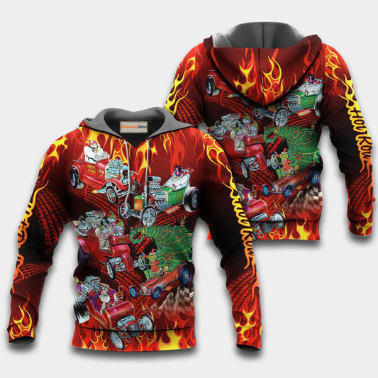 Hot Rod Christmas Hoodie For Winter Streetwear Christmas Travel And Seasonal Home Gatherings