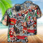 Christmas Playful Hot Rod Hawaiian Shirt With All Over Print For Resort Travel Summer Outings And Casual Gatherings