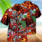 Christmas Red Hot Rod Hawaiian Shirt With All Over Print For Coastal Vacations Warm Weather Events And Daily Style