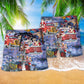 Hot Rod Merry Christmas Snow Beach Shorts Pattern Detail For Sunny Day Activities And Comfortable Resort Style