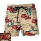 Desert Classic Hot Rod Beach Shorts For Coastal Adventures And Bright Seasonal Outfits