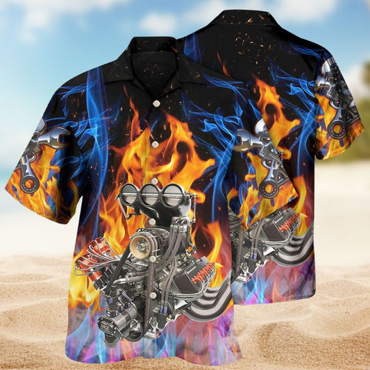 Retro Hot Rod Hawaiian Shirt For Beach Days, Summer Outings, And Thoughtful Gift Giving