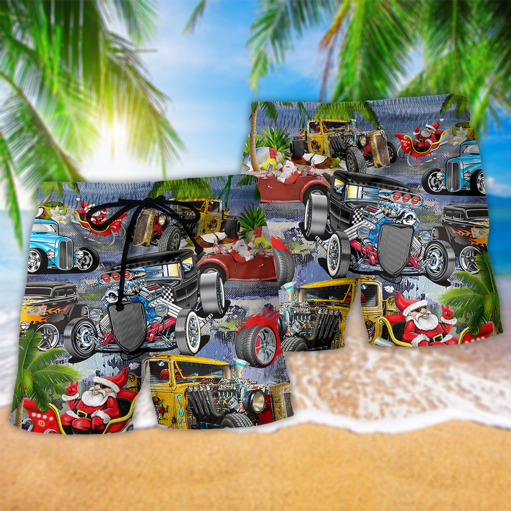 Hot Rod Holiday Ride Classic Beach Shorts Design Detail For Weekend Getaways And Beach Days