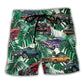Hot Rod Tropical Leaf Beach Shorts Design Detail For Coastal Escapes And Daily Wear