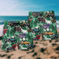 Hot Rod Tropical Leaf Beach Shorts Pattern View For Weekend Trips And Outdoor Activities
