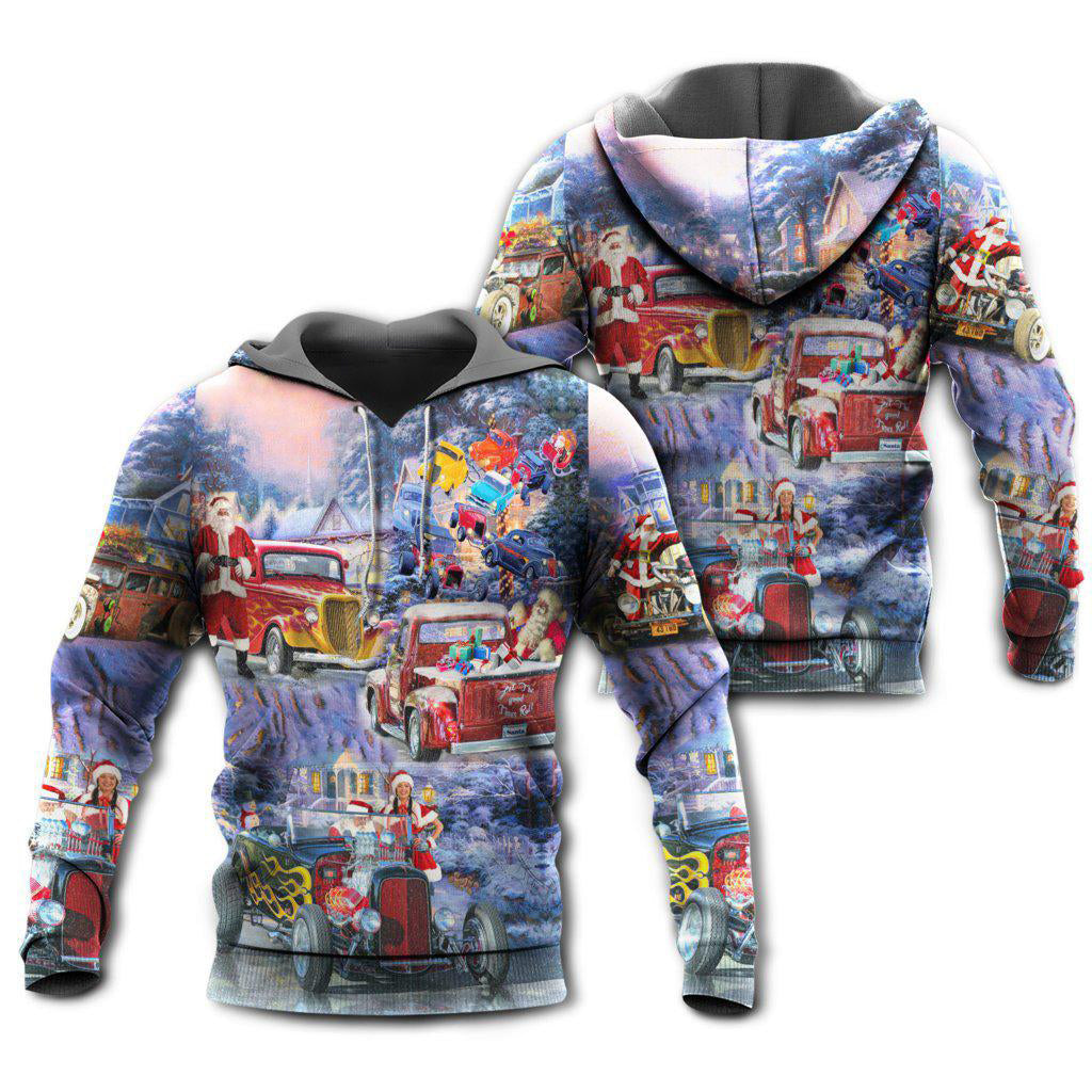 Hot Rod Christmas Hoodie For Holiday Parties Weekend Outings And Cheerful Gift Giving