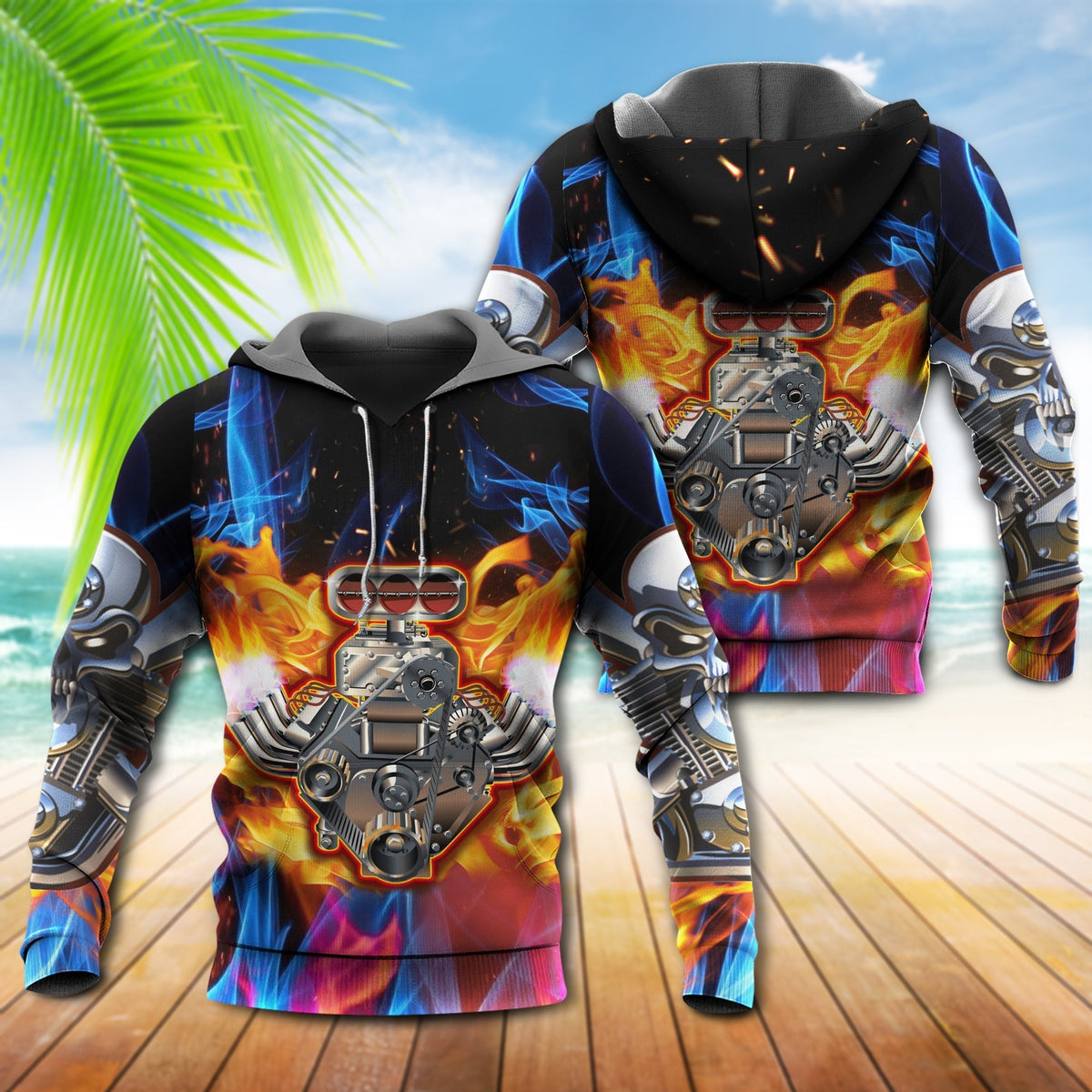 Hot Rod Fire Power Hoodie For Vehicle Enthusiasts Travel Days And Comfortable Layering