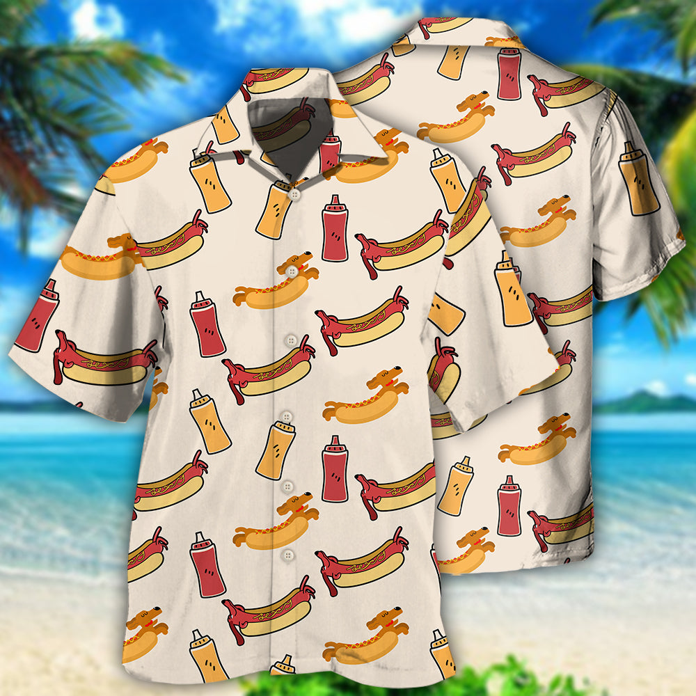 Funny Dog Hot Hawaiian Shirt Artwork Detail For Resort Trips And Outdoor Activities