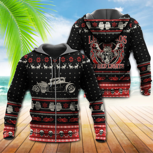 Hot Rod Christmas Hoodie For Christmas Gatherings Outdoor Trips And Relaxed Seasonal Style